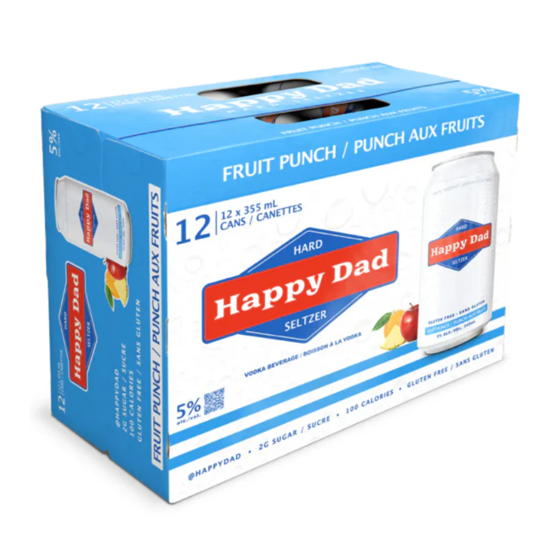 Happy Dad Seltzer Fruit Punch 12 cans