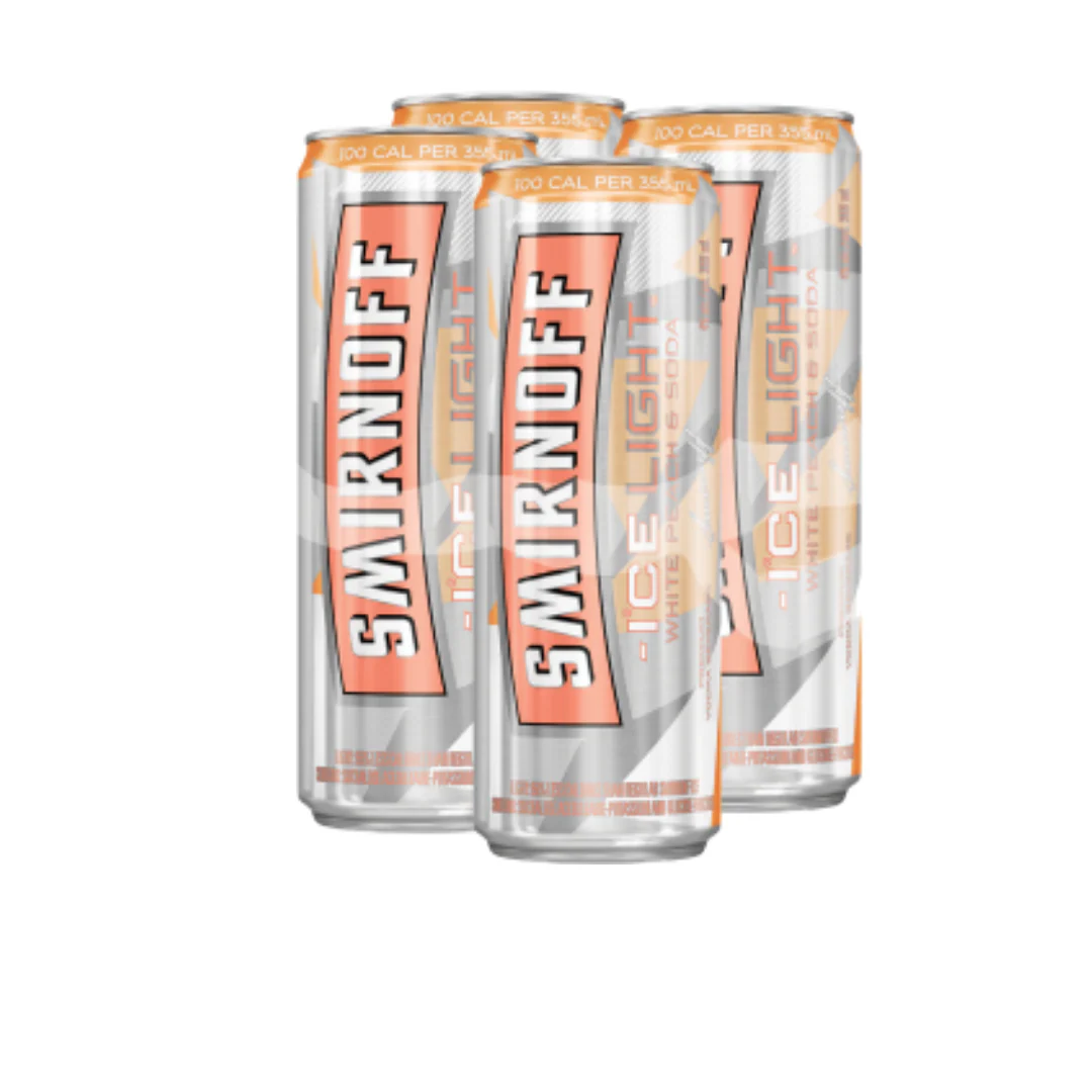 Smirnoff Ice Light White Peach Soda 4 Cans
