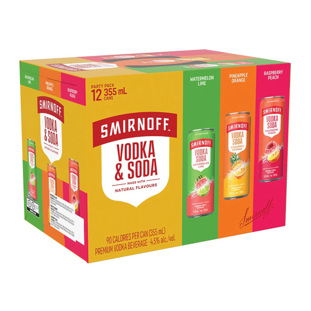 Smirnoff Vodka Soda Variety Pack 12 cans